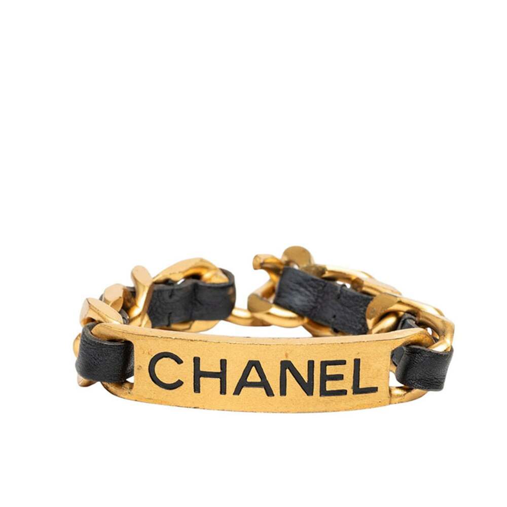 Chanel Vintage Bracelet Leather Black #343234C10B